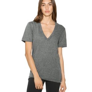 Green AMERICAN APPAREL V-neck tee